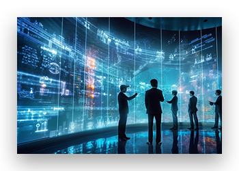 千庫(kù)網(wǎng)_商務(wù)人士進(jìn)行數(shù)據(jù)流數(shù)據(jù)圖表報(bào)表分析的智能科技應(yīng)用未來(lái)全息投影概念_攝影圖編號(hào)3968281